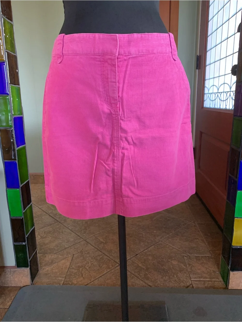 J CREW CORDUROY MINI SKIRT AZALEA New With Tags Size 10 TICKET POCKETS